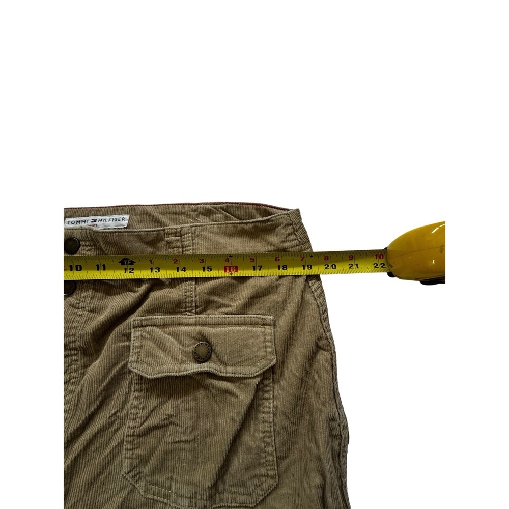 Tommy Hilfiger Jeans Corduroy Snap Front Mini Skirt Sz 14 Beige Utility Skirt - Picture 8 of 8